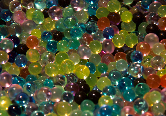 Multi coloured water beads