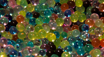 Multi coloured water beads